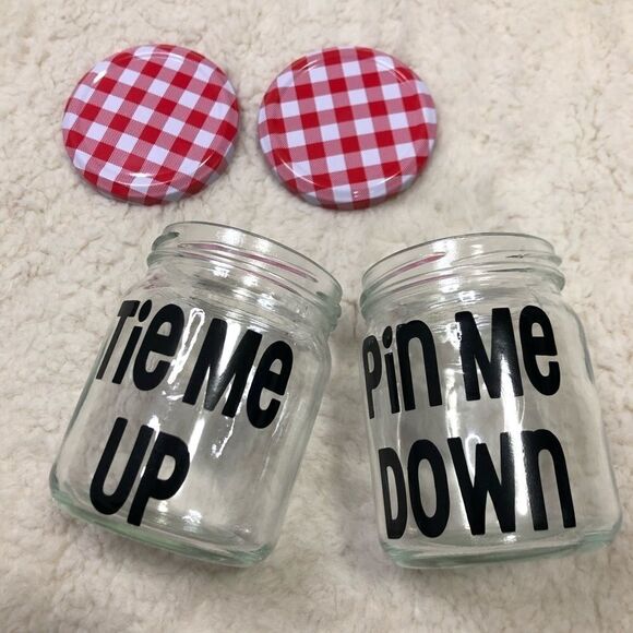 🆕 Hair Tie / Pin Jar Gingham Container Set - Picture 4 of 7